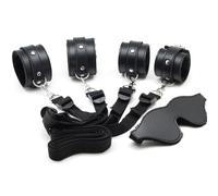 Under Bed Bondage Restraint Set Handcuffs Ankle Cuffs BDSM Straps Adult Games Sex Products Erotic Toys for Couples Black One Size