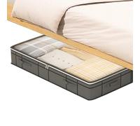 Under Bed Drawer - Storage Boxes | Underbed Storage | 90L Underbed Clothing | Drawers with Clear Lid for Fabric Sheet Blankets Clothes Bedroom Sc