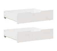 Under-bed Drawers 2pcs Solid Pinewood White 95x55x17cm Wheels Storage Bedroom UK