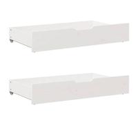 Under-bed drawers 90x55x17 cm White Solid Pinewood 2pcs with Wheels for Bedroom