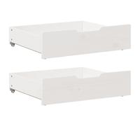 Under-Bed Drawers with Wheels Under Bed Storage 2 pcs Solid Wood Pine vidaXL