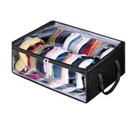 Under Bed Storage Bag - Clear Foldable Hat Organizer, Large Capacity Closet Container, Sturdy Double Handle Design, Clear Zipper Case with