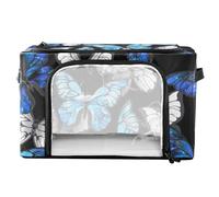 Under Bed Storage Basket Transparent Window Foldable Storage Cube with Lid Double Zipper Shelf Closet Organizer Metal Frame Bedroom Storage White