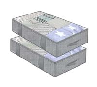 Under Bed Storage - Clear Clothes Organizer Bag | Dustproof Under Bed Storage | 2 Pieces Dustproof Foldable Clothes Storage Bin For