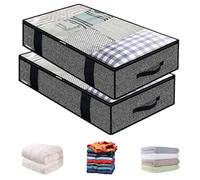 Under Bed Storage Containers | Transparent Quilt Organizer | 2 Pieces Foldable Dustproof Storage Box for Clothes Bedroom Living Room Closet Apartment Laundry Dorm