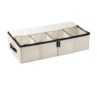 Under Bed Storage Containers With Clear Lid And Removable Divider | Foldable Under The Bed Storage Bins For Shoes, Clothes, Toys, Boots, High Heels, Comforters, Blankets | Closet, Bedroom, Living Room