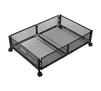 Under Bed Storage Drawer - Metal Shoe nizer for Under Bed, Carbon Steel Frame, Black & White, Space-Saving Solution for Shoes and Accessories