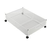 Under Bed Storage Drawer - Metal Shoe nizer, White, 60x40.5x16 cm, Space-Saving Design, Ideal for Shoes, Toys, Clothes, Bedroom & Closet nization