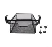 Under Cabinet Drawer Organizer, Hanging Kitchen Utensil Holder, Pull Out Spice Rack Storage, Iron Cutlery Organiser Shelf, Space Saving Cupboard(Black)