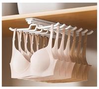 Under Cabinet Hooks, Double Row Adhesive Coat Hook, Pull-Out Slide Storage Hook for Kitchen and Bathroom Organization, 2 Piece