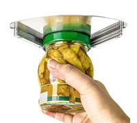 Under Cabinet Jar Opener, Single Handed Can Opener, Compact Stainless Steel Kitchen Gadget for Weak Hands, Seniors, Chefs, 5.98 x 5.98 x 0.39 Inches, Multicoloured