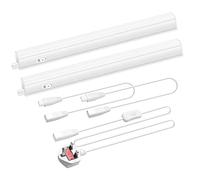 Under Cabinet Kitchen Lights 2 Lamps, 4W Under Counter Lights 313MM, Under-Cabinet Light Hardwired with Power Plug and Switch, LED Kitchen Light for Under Units, Neutral White 4000K Lighting 2 Lamps