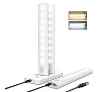 Under Cabinet Kitchen Lights,3 Pack Cupboard Lights with Charging Base | Motion Sensor Lights Indoor Rechargeable，2 Color Temps,Wireless Magnetic Stick LED Night Light for Wardrobe,Stair, Hallway