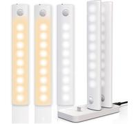 Under Cabinet Kitchen Lights, 5 Pack LED Motion Sensor Lights Indoors with Charging Station, Rechargeable Battery Operated Under Cupboard Lights Wireless Wardrobe Lights Night Light for Stair, Hallway