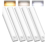 Under Cabinet Kitchen Lights Cupboard - LED Motion Sensor Light Indoor - 1100mAh Rechargeable Battery Operated - Wardrobe Strip Lighting Magnetic Stick Wireless USB Powered Shelf Stairs Counter Closet