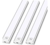 Under Cabinet Kitchen Lights Cupboard - LED Motion Sensor Light Indoor - 2200mAh Rechargeable Battery Operated - Wardrobe Strip Lighting Magnetic Stick Wireless USB Powered Shelf Stairs Counter Closet