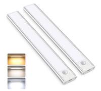 Under Cabinet Kitchen Lights Cupboard - LED Motion Sensor Light Indoor - 2500mAh Rechargeable Battery Operated - Wardrobe Strip Lighting Magnetic Stick Wireless USB Powered Shelf Stairs Counter Closet