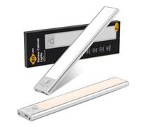 Under Cabinet Kitchen Lights Rechargeable 2 Pack, 88 LED Super Bright Motion Sensor Lights Indoor, 3 Colour Temperatures & Stepless Dimming, Wireless Magnetic Wardrobe Lights with 4 Modes, 25.5cm
