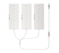 Under Cabinet LED Grow Full Spectrum | 3000K Warm & 620nm Red for Plants/Succulents/Orchids | Dimmable 10 Levels, 8H 12H 16H Timer, USB 5V Powered (3 Head)