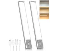 Under Cabinet Lighting Wireless, Rechargeable Motion Sensor Light Indoor 1500mAh, 3 Color Dimmable Closet Light Battery Operated with LED Power Display, Under Counter Lights for Kitchen, Home 30cm