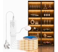 Under Cabinet Lights, 6 in 1 Dimmable Touch Control COB LED Strip Lights, 12V Under Cabinet Lighting Kit, Cuttable Self-Adhesive LED Strips for Display Cabinets, Wardrobes, Kitchen, Shelf Lighting
