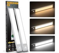 Under Cabinet Lights,88 LED Operated Motion Sensor Light Indoor,2200mAh USB Rechargeable Closet Lights, 2 Pack Magnetic Dimmable Closet Lights，Wireless Under Counter Lights for Kitchen, Stairs