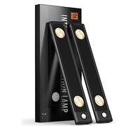 Under Cabinet Lights, Wireless Motion Sensor Light Indoor, Black 10in LED Warm Lighting Rechargeable Battery Operated,4 Modes Night Light, Stick-On Magnetic Closet Lights for Kitchen, Hallway(2 Pack)