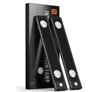 Under Cabinet Lights, Wireless Motion Sensor Light Indoor, Black 10in LED White Lighting Rechargeable Battery Operated,4 Modes Night Light, Stick-On Magnetic Closet Lights for Kitchen, Hallway(2 Pack)