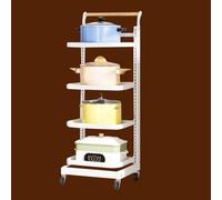 Under Cabinet Pan Storage Rack - Space-Saving Kitchen nizer, Deep Drawer & Microwave Shelf Stand, Includes 4 Boards for Efficient Storage, White Home Solution