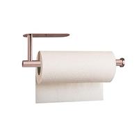 Under Cabinet Paper Towel Holder - Self Adhesive Paper Towel Roll Holder Wall Mount, Rose Gold SUS304 Stainless Steel Towel Paper Holder for Kitchen, Bathroom, Cabinets