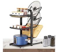 Under Cabinet Pot and Pae Organizer, Cabinet Organizer Rack,Kitchen Counter Organizer Holder | Adjustable Rack Shelf Fruit Rescue Design Or