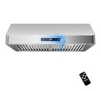 Under Cabinet Range Hood 30 inch, Kitchen Hood 900 CFM Stainless Steel with Touch & Remote Control, 3-Speed Fan, Time Setting, Dishwasher Safe Baffle Filters, Range Hoods Ductless Convertible Duct