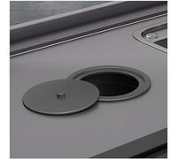 Under Cabinet Recessed Trash Can with Lid, Hidden Kitchen Garbage Bin for Countertop Installation, Space-Saving Waste Container, Black