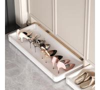 Under Cabinet Shoe Rack PullOut Sliding Orga Ejecting Shoe Tray for Entryway SpaceSaving Design (White L81xD56cm)