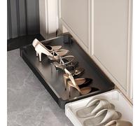 Under Cabinet Shoe Tray with Wheels PullOut Sliding Boot Rack for Entryway & Mudroom SpaceSaving Orga (Black L46xD31cm) Ideal for Small Spaces