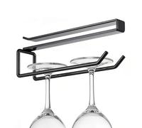 Under Cabinet Wine Glass Holder - 3.5cm Iron | Under Counter Glassware | Glassware Drying Rack Display - for Kitchen Cellar Dining Room Display | Glass Holder for Bar