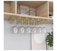 Under Cabinet Wine Glass Holder Hanging Goblet Rack Metal Stemware for Kitchen & Bar Upside Down Wine Glass Storage Industrial Style 60x35cm