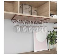 Under Cabinet Wine Glass HolderMetal Goblet Rack for Bar & Kitchen Industrial Style Stemware Storage Upside Down Glass Rack Bronze Finish 60x35cm