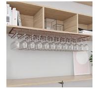 Under Cabinet Wine Glass HolderMetal Goblet Rack Hanging Stemware Organizer for Home Bar Industrial Style Upside Down Wine Glass Storage (Bronze 120x35cm)
