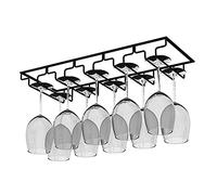 Under Cabinet Wine Rack - Metal Stemware Holder for Hanging Glasses - Space-Saving Storage for Bars Kitchens & Restaurants - Upside Down Wine Glass