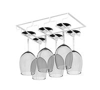 Under-Cabinet Wine Rack - Metal Stemware Holder for Hanging Glasses Space-Saving Wine Storage for Kitchen Bar Restaurant - Stylish Upside Down Wine Glass