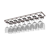 Under Cabinet Wine Rack - Metal Stemware Holder Hanging Wine Glass for Bar Kitchen Restaurant - Space-Saving Upside Down Wine Glass Shelf