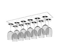 Under Cabinet Wine Rack - Metal Stemware Holder Hanging Wine Glass for Bar & Kitchen Space-Saving Shelf for Upside Down Wine Glasses Ideal for Restaurants & Home Use