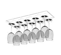 Under Cabinet Wine Rack - Metal Stemware Holder Hanging Wine Glasses for Kitchen Bar & Restaurant - Upside Down Wine Glass Storage Shelf