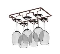 Under Cabinet Wine Rack - Metal Stemware Holder Upside Down Wine Glass Storage for Bar Kitchen Restaurant - Space-Saving Wine Glass Shelf