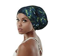 Under Cap for Motorcycle Helmet Satin Cap for Intense Cardio Work Outs Bed Slouchy Beanie Gifts for Long Hair Girls Blue Camo