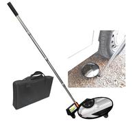 Under Car Inspection Mirror with LED Light & Telescopic Handle,Straightbar | Wheeled design with dual-bearing casters and LED light for hands-free undercarriage scanning at checkpoints