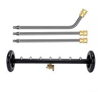 Under Car Pressure Washer Broom with Pivoting Coupler for Easy Dirt and Debris Removal (Black wheel)