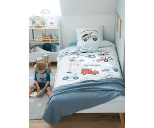 Under Construction Duvet Set for Children, by Magicouette printed white