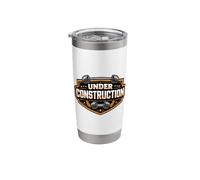 Under Construction Gym Workout Bodybuilder Weight Lifting Stainless Steel Insulated Tumbler